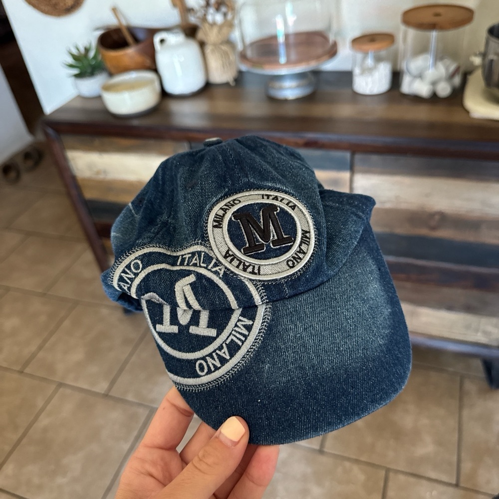 Milano Denim Patch Baseball Cap in Navy